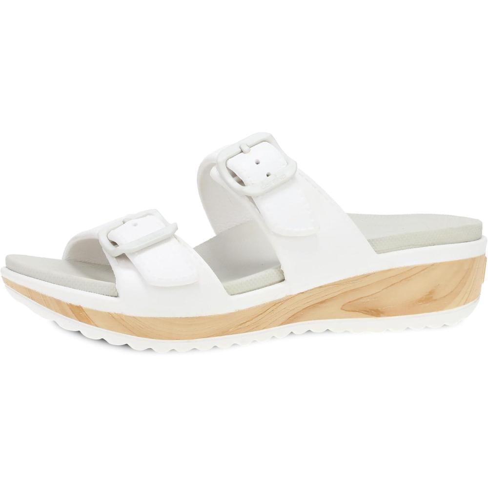 imageDansko Kandi SlipOn Adjustable Sandal for Women  Lightweight and Durable Easy Clean Molded EVA Natural Arch Technology for Added SupportWhite