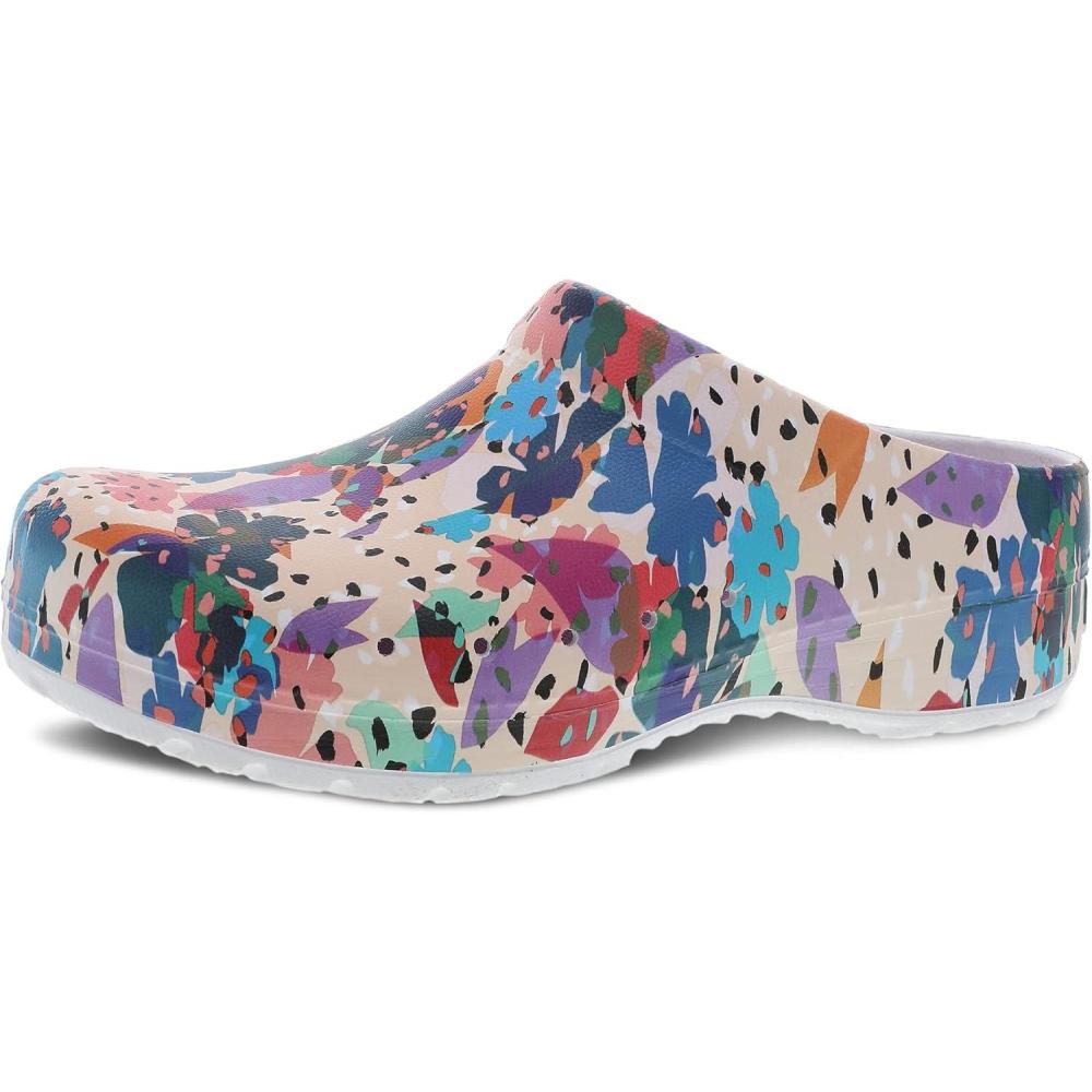 imageDansko Kane SlipOn Mule Clog for Women  Lightweight Cushioned Comfort and Removable EVA Footbed with Arch Support  Easy Clean UppersFlower Party