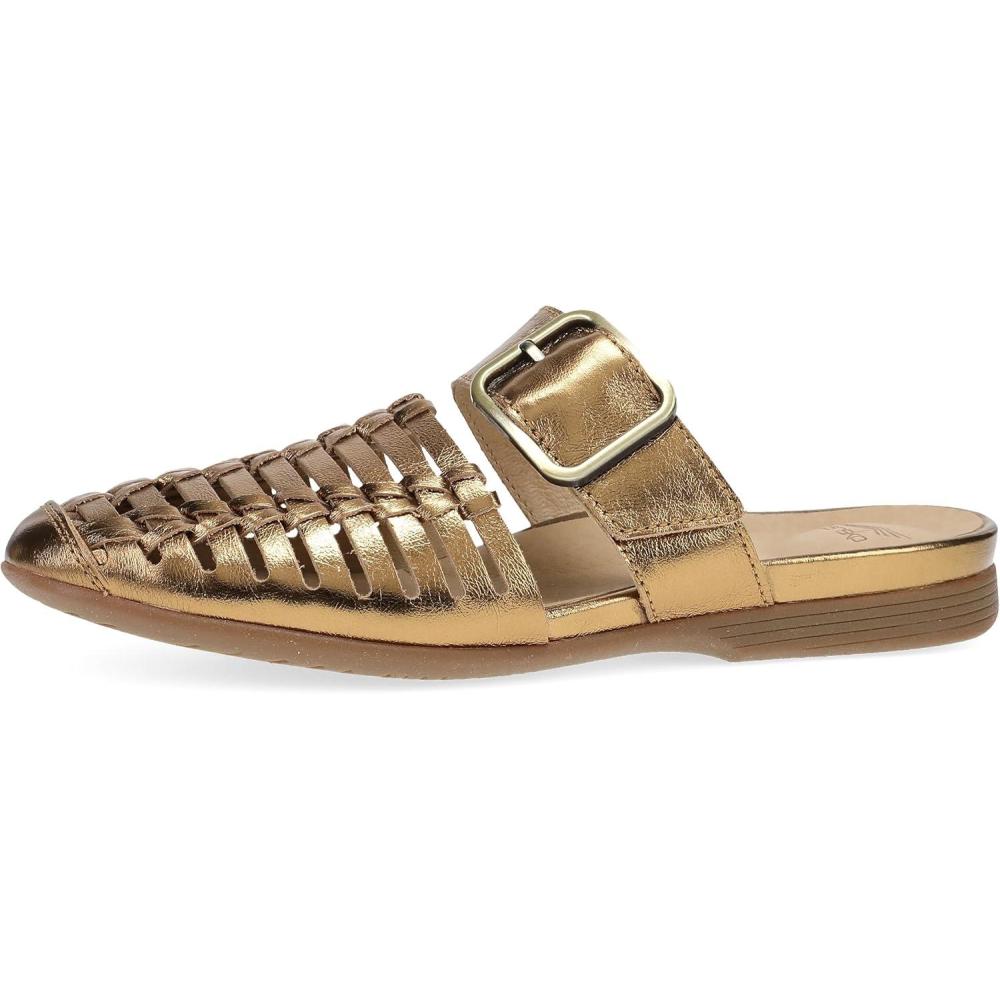 imageDansko Leilani Huarache Mules for Women  Comfortable Flat Shoes with Arch Support  Lightweight Rubber OutsoleBronze