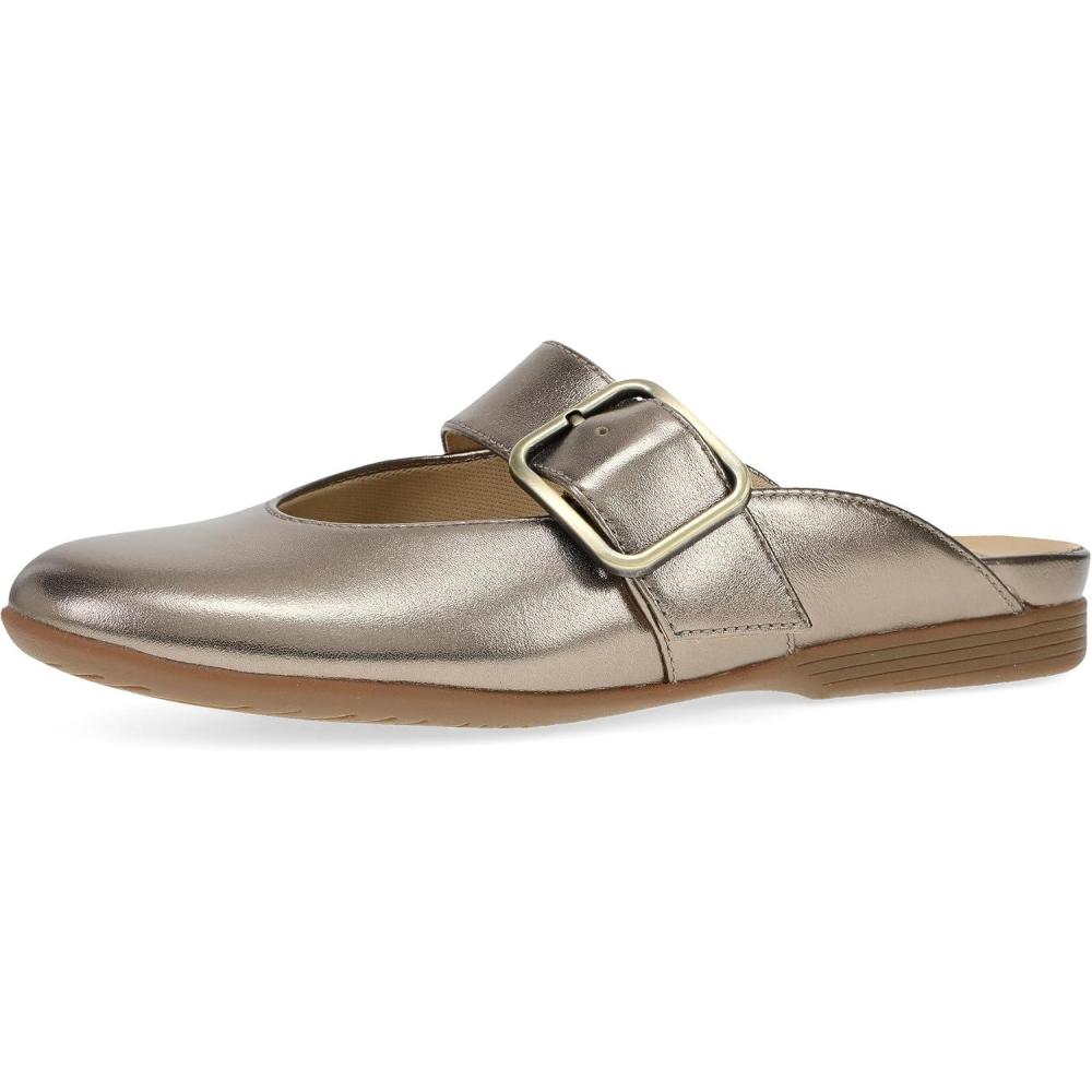 imageDansko Lotus Mule Mary Jane Flats for Women  Arch Support Soft Leather Adjustable Buckle AllDay Comfort Quality ConstructionGold
