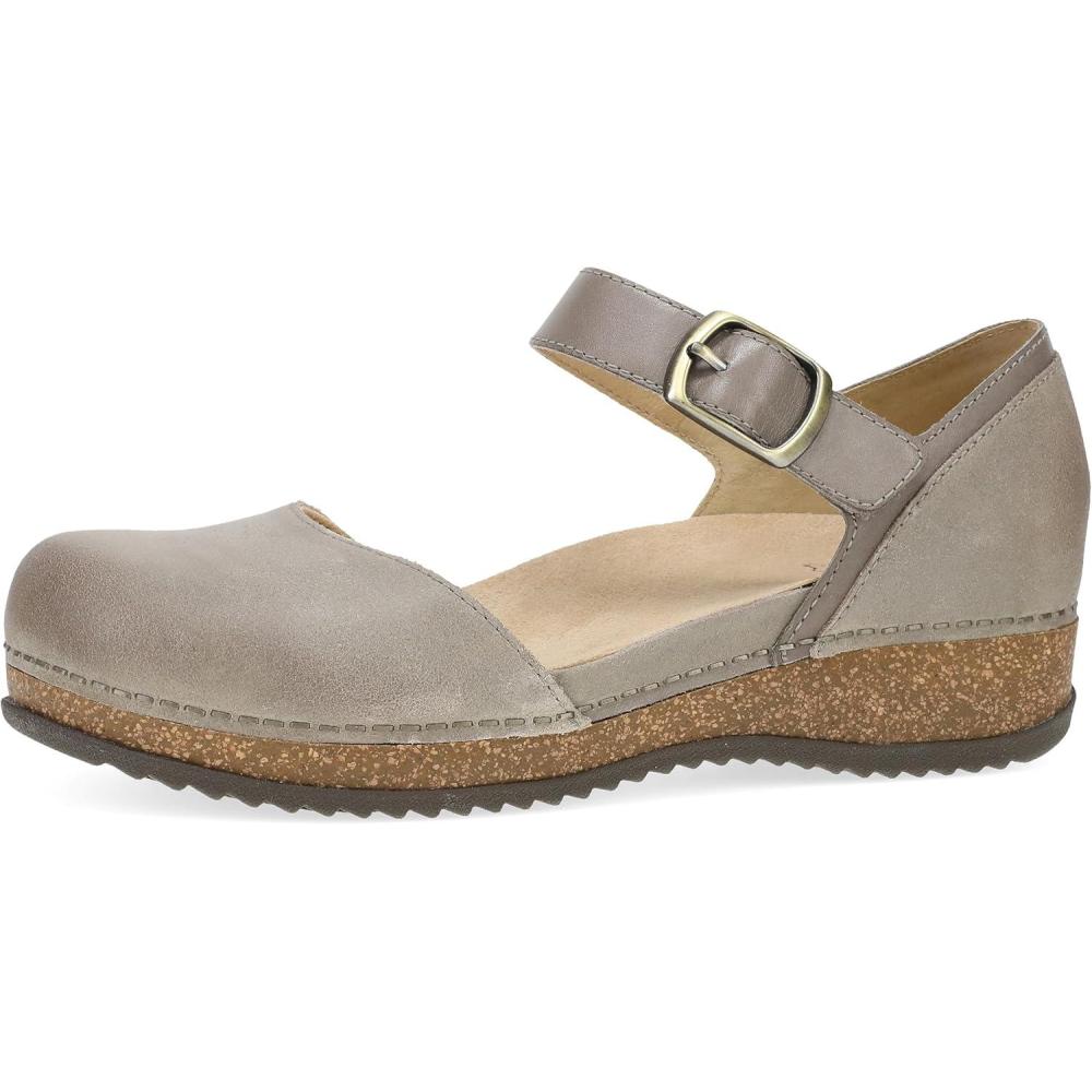 imageDansko Mae Mary Jane for Women  DualDensity CorkEVA Midsole and Lightweight Rubber Outsole Provide Durable and Comfortable Ride on Patented Stapled ConstructionTaupe