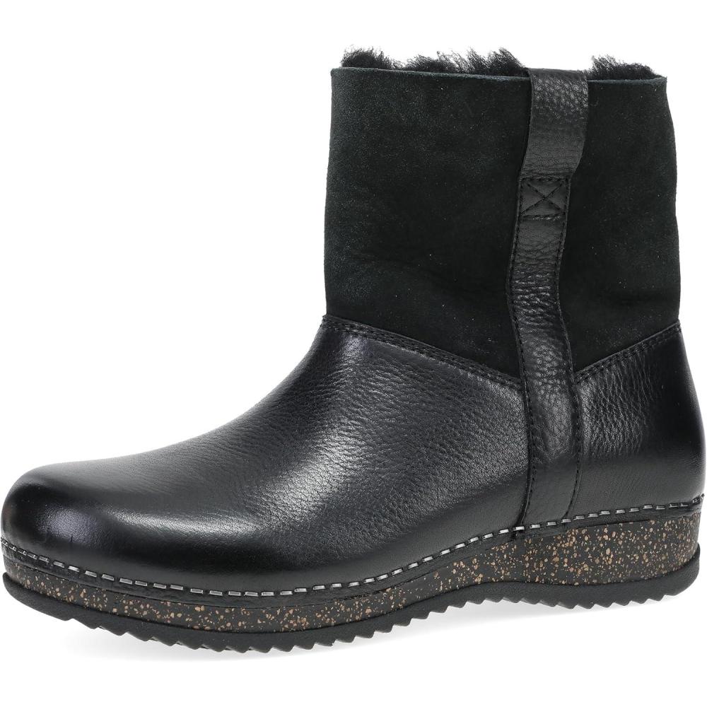 imageDansko McKenzie Seasonal Bootie for Women on Patented Stapled Construction Shearling Shaft for Cozy ComfortBlack