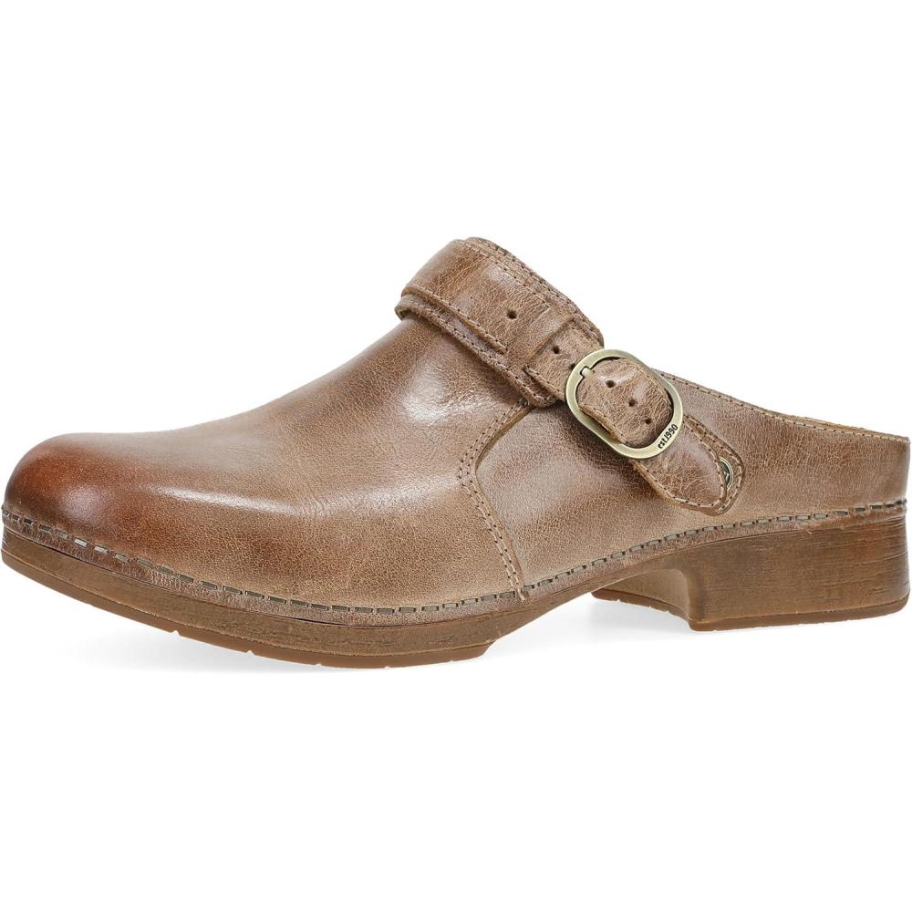 imageDansko Millie Womens Slingback Swivel Strap Leather Clogs SlipResistant Work and Dress Clog with Arch Support ampamp Cushioned FootbedTan