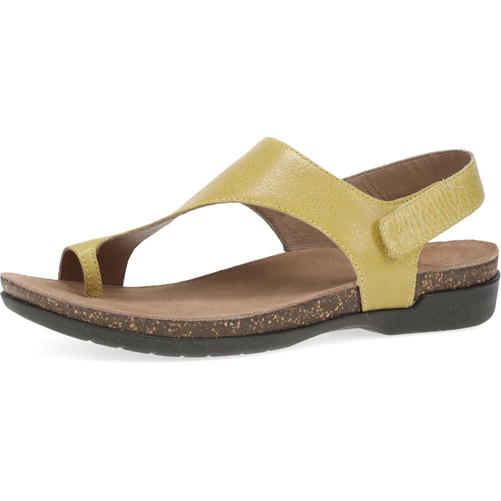 imageDansko Reece Sandal for Women  Memory Foam and Cork Footbed for Comfort and Arch Support  Lightweight Rubber Outsole for LongLasting Wear with Hook ampamp Loop StrapLemonade