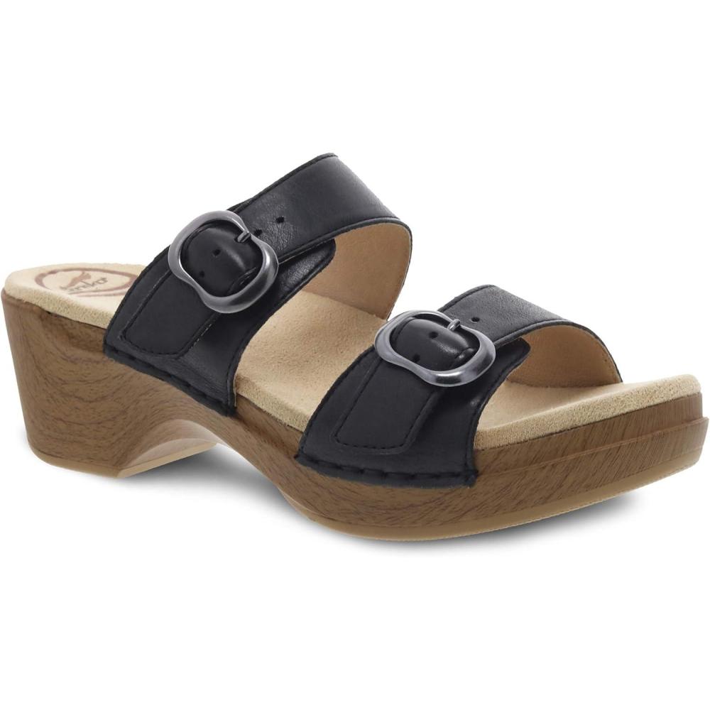 imageDansko Sophie SlipOn Sandal for Women  Lightweight with Added Arch Support  Durable PU Outsole for LongLasting Wear and ComfortBlack Full Grain