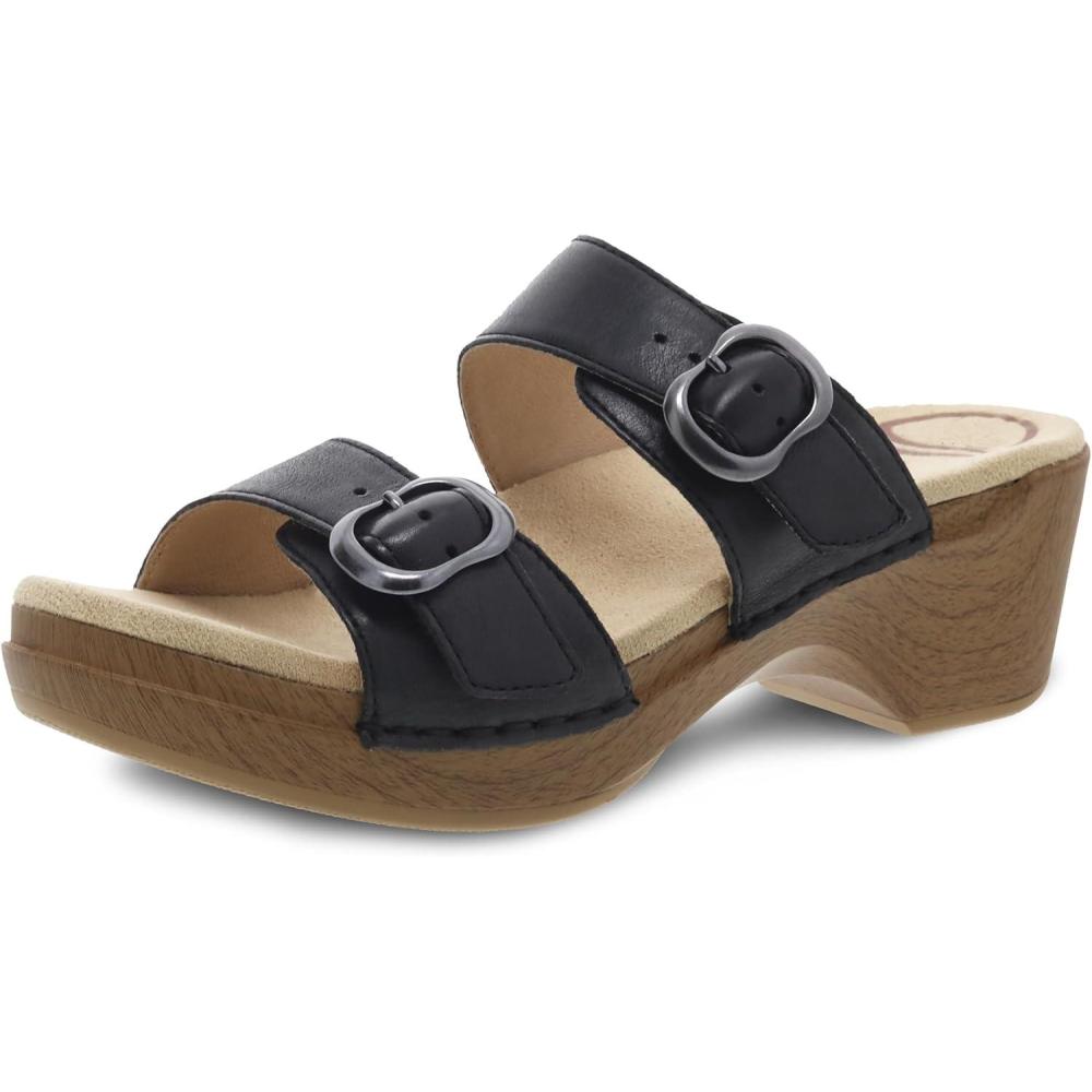 imageDansko Sophie SlipOn Sandal for Women  Lightweight with Added Arch Support  Durable PU Outsole for LongLasting Wear and ComfortBlack Leather