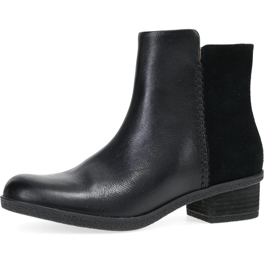 imageDansko Womens Ankle Boots Denay Waterproof Booties with Multi Leathers for a Sleek Stylish Look and AllDay Arch SupportBlack