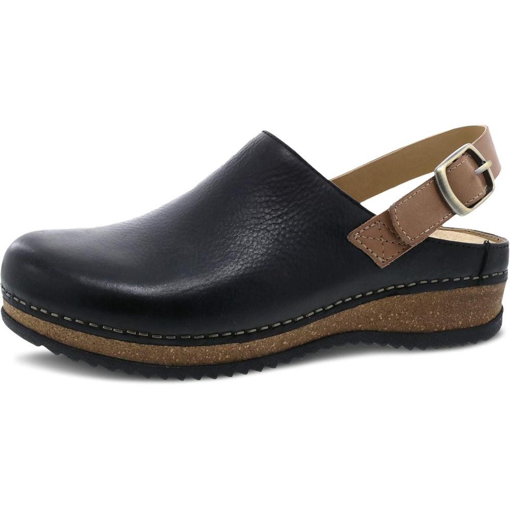 imageDansko Womens Merrin SlingBack Mule ClogDual Density CorkEVA Midsole and Lightweight Rubber Outsole Provide a Comfortable Ride on Patented Stapled ConstructionBlack