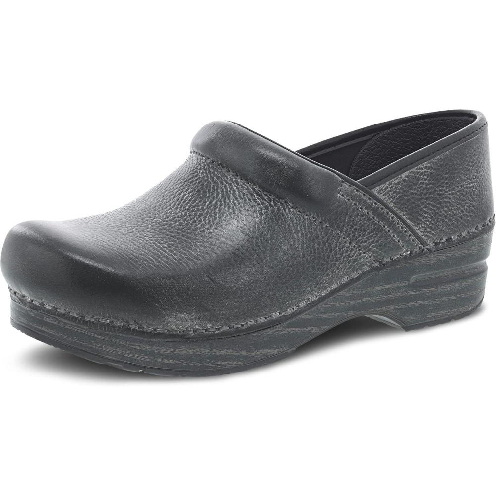 imageDansko Womens Professional SlipOn Clogs Rocker Sole and Arch Support for ComfortIdeal for Nursing Food Service HealthcareCharcoal Distressed