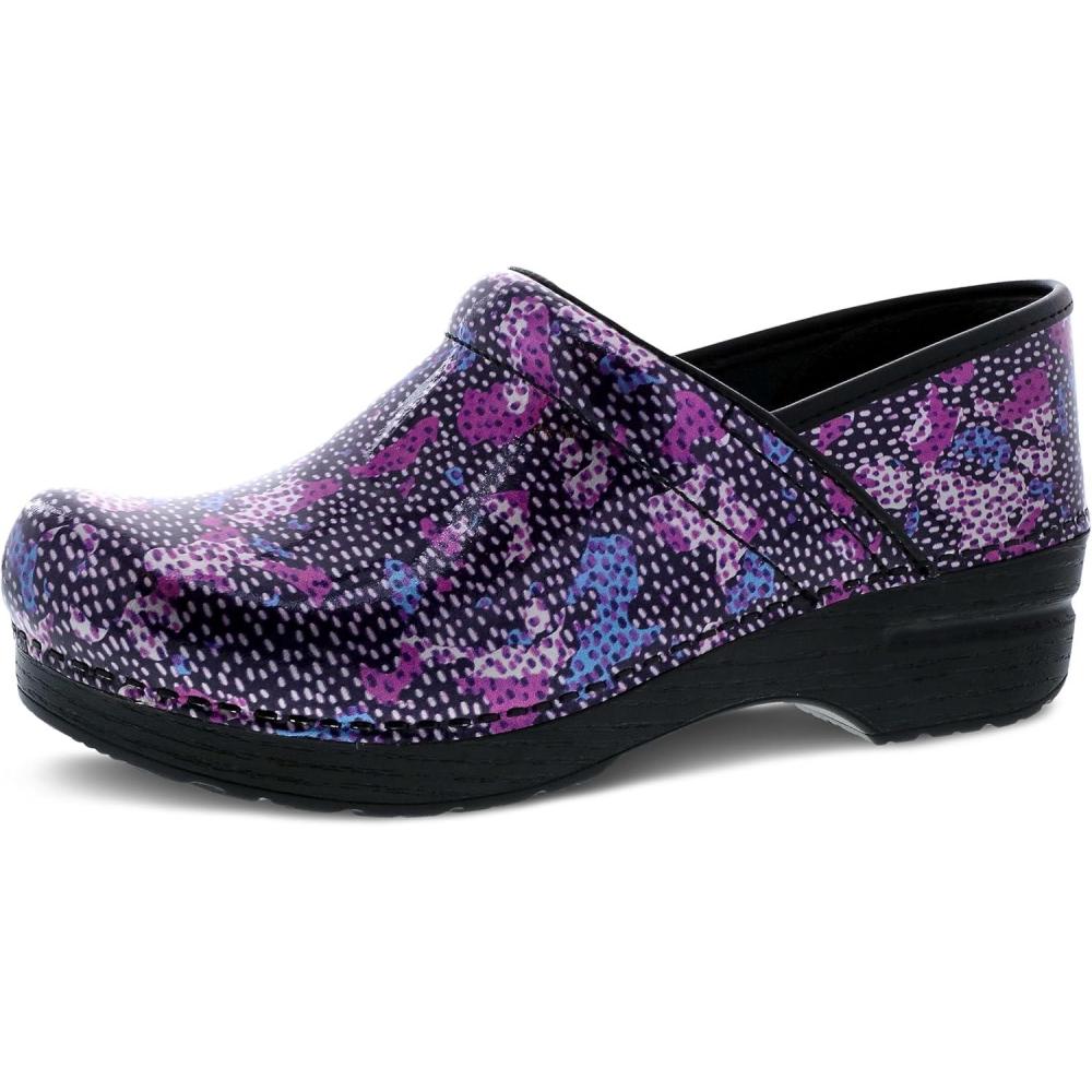 imageDansko Womens Professional SlipOn Clogs Rocker Sole and Arch Support for ComfortIdeal for Nursing Food Service HealthcareDotty Abstract