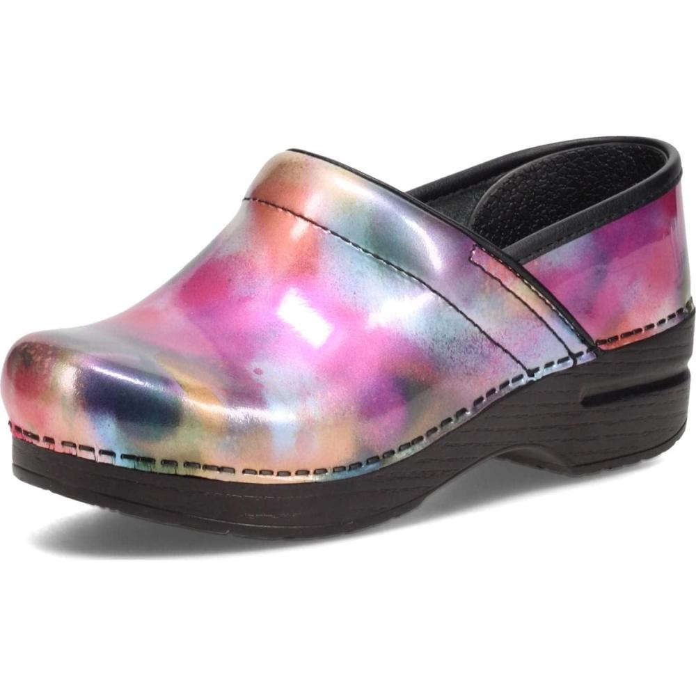 imageDansko Womens Professional SlipOn Clogs Rocker Sole and Arch Support for ComfortIdeal for Nursing Food Service HealthcareSpray Paint Patent