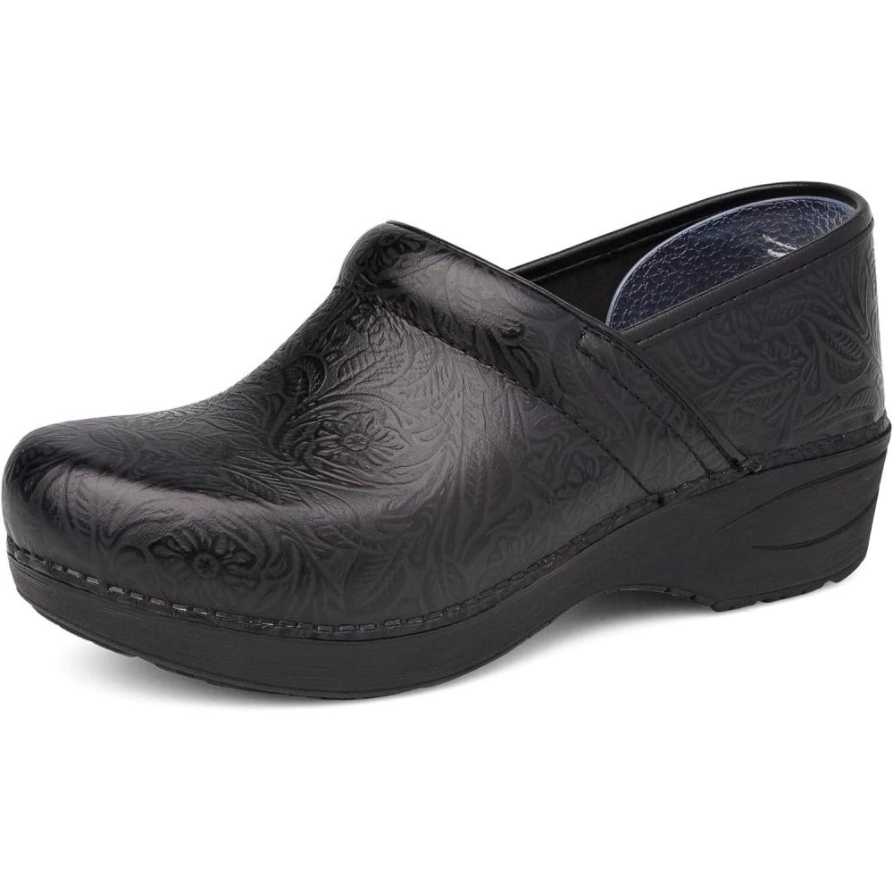 imageDansko XP 20 Clogs  Lightweight SlipResistant Footwear for Comfort and Support  Ideal for Long Standing Professionals  Nursing Healthcare ProfessionalsBlack Tooled Floral