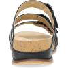 Dansko Campbell Slip-On Wedge Sandal for Women -Low Profile Wedge with Arch Support, Adjustable Fit for Walking Comfort(Black)