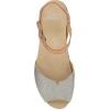 Dansko Cass Peep-Toe Wedge Sandal for Women –Low Profile Wedge with Arch Support, Adjustable Fit for Walking Comfort(Platino/Tan)