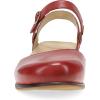 Dansko Christine Women’s Cushioned Low Profile Wedge Mary Jane – Closed-Toe Sandal with Hook and Loop Adjustable Strap, Lightweight Comfort, Arch Support(Red)