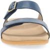 Dansko Justine Adjustable Sandal for Women – Leather Linings and Uppers for All-Day Comfort – Dual-Density EVA Footbed and Lightweight Rubber Outsole for Long-Lasting Wear(Marine)