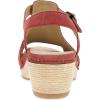 Dansko Laverne Peep-Toe Sandals for Women – T-Strap Design with Stain Resistant Nubuck Leathers(Paprika)