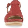 Dansko Laverne Peep-Toe Sandals for Women – T-Strap Design with Stain Resistant Nubuck Leathers(Paprika)