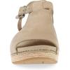 Dansko Laverne Peep-Toe Sandals for Women – T-Strap Design with Stain Resistant Nubuck Leathers(Sand)