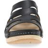 Dansko Lyndi Slide Sandals for Women – Caged-Style Design with Leather Uppers and Lightweight Rubber Outsole(Black)