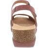 Dansko Marcy Slip-On Wedge Sandal for Women – Comfortable Wedge Shoes with Arch Support -Adjustable Hook & Loop Strap – Versatile Casual to Dressy Footwear – Lightweight Rubber Outsole(Rose)
