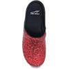 Dansko Professional Glitter Slip-On Clogs for Women – Rocker Sole and Arch Support for Comfort – Shiny and Stylish Glitter Uppers(Red)
