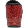Dansko Professional Glitter Slip-On Clogs for Women – Rocker Sole and Arch Support for Comfort – Shiny and Stylish Glitter Uppers(Red)