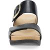 Dansko Shannon Slip-On Wedge Sandal for Women – Cork/EVA Wedge with Arch Support -Fully Adjustable Straps-Versatile Casual to Dressy Footwear(Black)