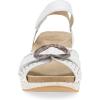 Dansko Stella Multi-Strap Wedge Sandal for Women – Cork/EVA Wedge with Arch Support -Fully Adjustable Straps-Lightweight Rubber Outsole(White Woven)