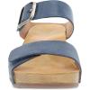 Dansko Tanya Slip-On Wedge Sandal for Women – Cushioned, Contoured Footbed for All-Day Comfort and Support – Hook & Loop Strap with Buckle Detail – Lightweight Rubber Outsole(Blue)