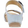 Dansko Tanya Slip-On Wedge Sandal for Women – Cushioned, Contoured Footbed for All-Day Comfort and Support – Hook & Loop Strap with Buckle Detail – Lightweight Rubber Outsole(Sky)