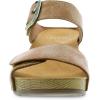 Dansko Tanya Slip-On Wedge Sandal for Women – Cushioned, Contoured Footbed for All-Day Comfort and Support – Hook & Loop Strap with Buckle Detail – Lightweight Rubber Outsole(Tan)