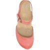 Dansko Tiffani Wedge Sandal for Women – Cushioned, Contoured Footbed for All-Day Comfort and Support – Hook & Loop Strap with Buckle Detail – Lightweight Rubber Outsole(Coral)