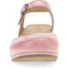 Dansko Tiffani Wedge Sandal for Women – Cushioned, Contoured Footbed for All-Day Comfort and Support – Hook & Loop Strap with Buckle Detail – Lightweight Rubber Outsole(Pink)