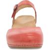 Dansko Tiffani Wedge Sandal for Women – Cushioned, Contoured Footbed for All-Day Comfort and Support – Hook & Loop Strap with Buckle Detail – Lightweight Rubber Outsole(Coral)