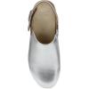 Dansko Women’s Merrin Sling-Back Mule Clog-Dual Density Cork/EVA Midsole and Lightweight Rubber Outsole Provide a Comfortable Ride on Patented Stapled Construction(Silver Metallic)