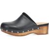Dansko Andie Women’s Handcrafted Mule Clogs – Artisan Wood Sole Slip-On Shoes with Memory Foam Insole – Made in Brazil(Black)