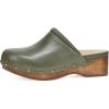 Dansko Andie Women’s Handcrafted Mule Clogs – Artisan Wood Sole Slip-On Shoes with Memory Foam Insole – Made in Brazil(Olive)