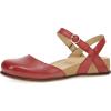 Dansko Christine Women’s Cushioned Low Profile Wedge Mary Jane – Closed-Toe Sandal with Hook and Loop Adjustable Strap, Lightweight Comfort, Arch Support(Red)