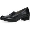 Dansko Danica Heeled Loafer for Women – Waterproof Leather with Rubber Outsole and Leather Stacked Heel for Long-Lasting Style in Any Weather(Black)