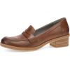 Dansko Danica Heeled Loafer for Women – Waterproof Leather with Rubber Outsole and Leather Stacked Heel for Long-Lasting Style in Any Weather(Tan)