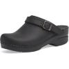 Dansko Ingrid Sling Back Mule Clog for Women – Anti-Fatigue Rocker Bottom Promotes Forward Foot Motion – Premium Leather Uppers for Long-Lasting Wear(Black Oiled)
