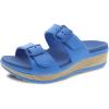 Dansko Kandi Slip-On Adjustable Sandal for Women – Lightweight and Durable, Easy Clean Molded EVA –Natural Arch Technology for Added Support(Blue)