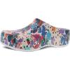 Dansko Kane Slip-On Mule Clog for Women – Lightweight Cushioned Comfort and Removable EVA Footbed with Arch Support – Easy Clean Uppers(Flower Party)