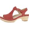 Dansko Laverne Peep-Toe Sandals for Women – T-Strap Design with Stain Resistant Nubuck Leathers(Paprika)