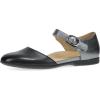 Dansko Liv D’Orsay Mary Jane Flats for Women – Arch Support, Soft Leather, Adjustable Buckle, All-Day Comfort, Quality Construction(Black/Pewter)
