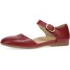 Dansko Liv D’Orsay Mary Jane Flats for Women – Arch Support, Soft Leather, Adjustable Buckle, All-Day Comfort, Quality Construction(Red)