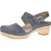Dansko Lucia Closed-Toe Sandals for Women – Linings from Recycled Materials and Leather for Breathability- Lightweight Rubber Outsole for Long-Lasting Wear(Denim)