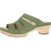 Dansko Lyndi Slide Sandals for Women – Caged-Style Design with Leather Uppers and Lightweight Rubber Outsole(Jade)
