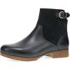 Dansko Monique Women’s Equestrian-Inspired Ankle Bootie -Leather & Suede Low-Heel Boot with Classic Hardware and All-Day Comfort & Support(Black)